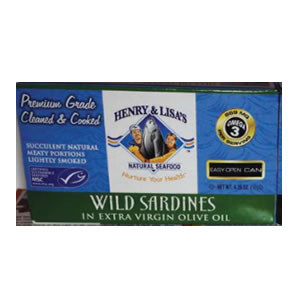 Henry & Lisa's Wild Sardines in EVOO (12x4.25 OZ)