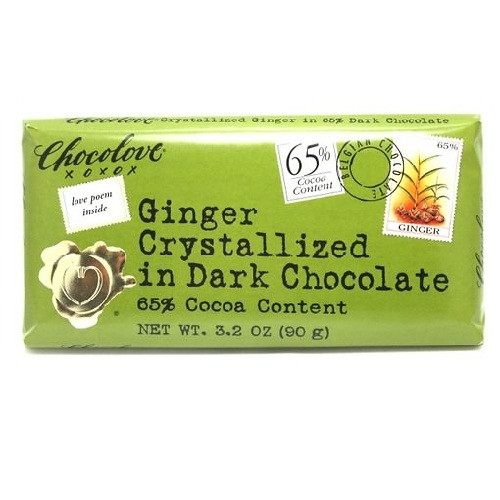 Chocolove Dark Chocolate Bar Crystallized Ginger (12x3.2 Oz)