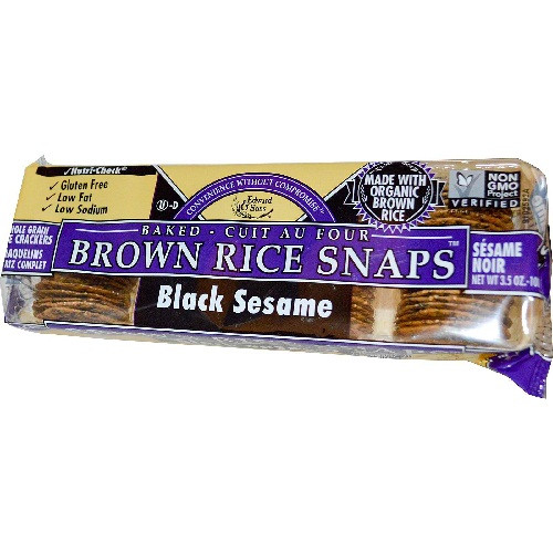 Edward & Sons Black Sesame Brown Rice Snaps (12x3.5 Oz)