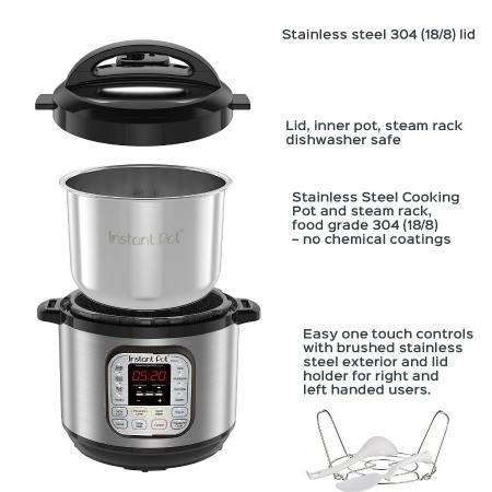  Instant Pot Duo 7-in-1 Electric Pressure Cooker, 8