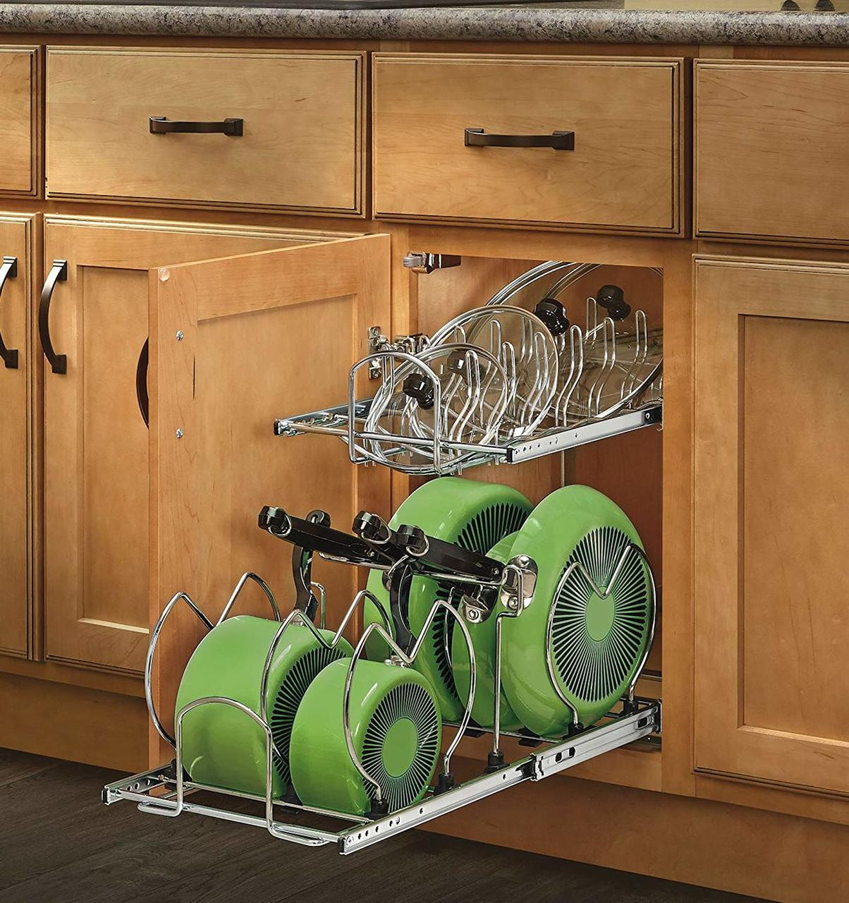 Get Hardware Resources MPPO215-R Pots And Pans Pullout Organizer For 15''  Base Cabinet.