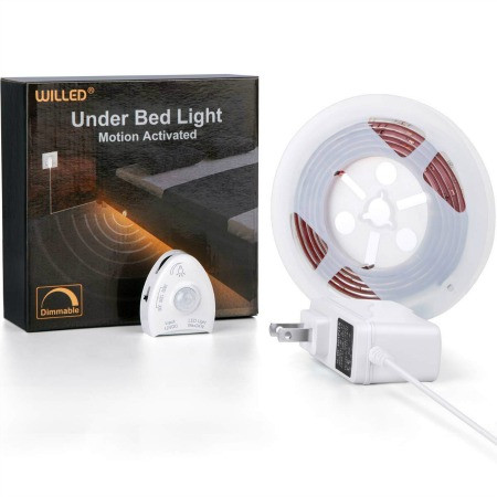 Motion Activated Sensor Bed Light Flexible LED Strip Kit Underbed Lamp Bedroom 