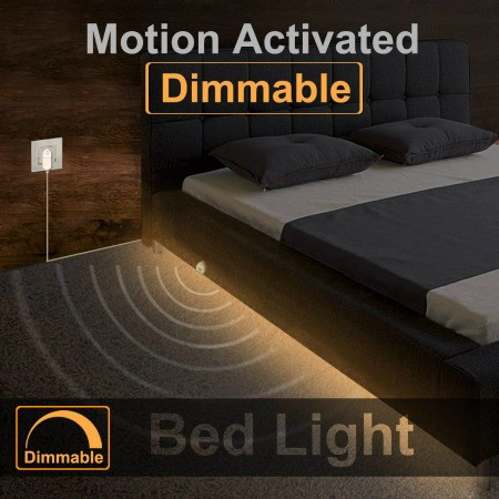LED Night Light Motion Activated Lighting PIR Sensor Flexible Strips Bedroom 