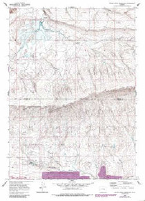 7.5' Topo Map of the Bates Creek Reservoir, WY Quadrangle