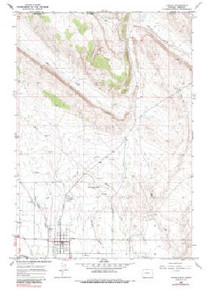 7.5' Topo Map of the Cowley, WY Quadrangle