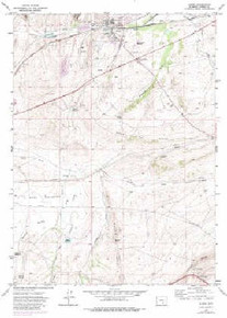 7.5' Topo Map of the Hanna, WY Quadrangle