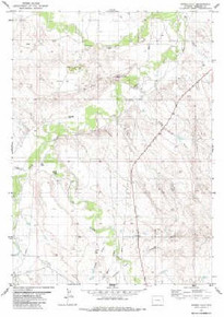 7.5' Topo Map of the Bowen Flat, WY Quadrangle