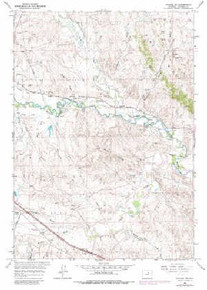 7.5' Topo Map of the Kaycee NE, WY Quadrangle