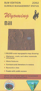 BLM 30' x 60' Surface Management Map of Bill, WY Quadrangle