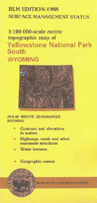 BLM 30' x 60' Surface Management Map of Yellowstone Park S, WY Quadrangle