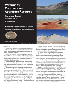 Wyoming's Construction Aggregate Resource: Summary Report (2015)
