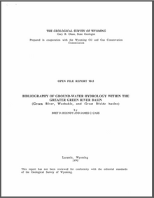 Bibliography of Ground-Water Hydrology Within the Greater Green River Basin (Green River, Washakie and Great Divide Basins) (1990)