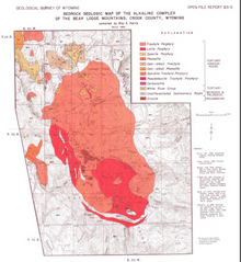 Bedrock Geologic Map of the Alkaline Complex of the Bear Lodge Mountains, Crook County, Wyoming (1983)