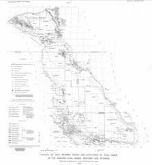 Extent of Coal-Bearing Rocks and Locations of Coal Mines in the Bighorn Coal Basin, Montana and Wyoming (1985)