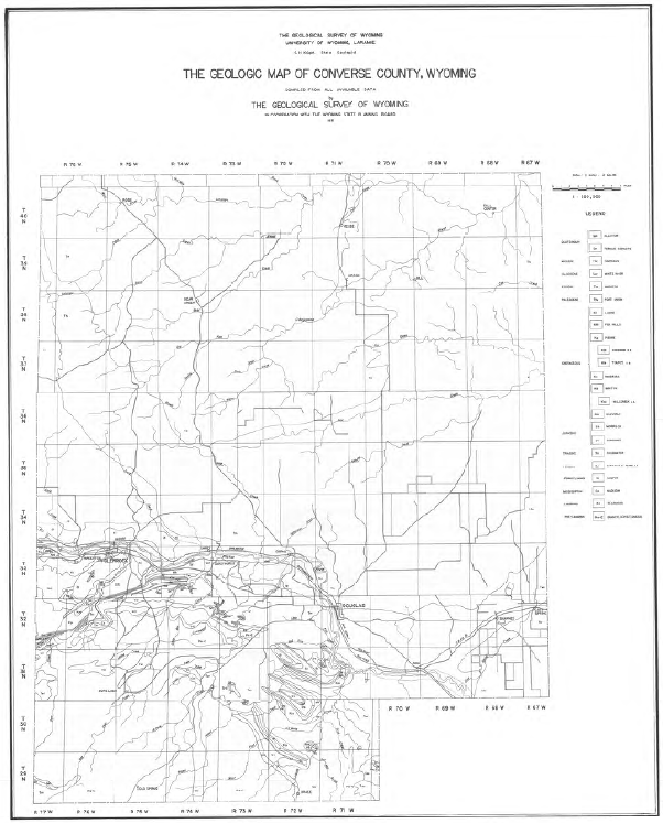 Geologic Map of Converse County, Wyoming (1937) - WSGS Product Sales & Free  Downloads