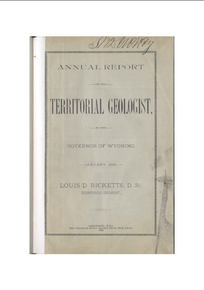 Annual Report to the Governor of Wyoming (1890)
