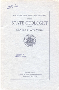 Fourteenth Biennial Report of the State Geologist of the State of Wyoming (1928)