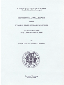 Sixty-Second Annual Report of the Wyoming State Geological Survey (1995)