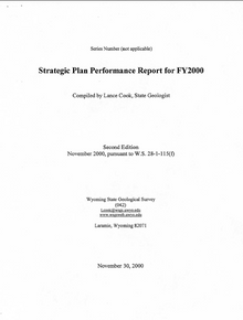 Stategic Plan Performance Report for FY2000 (2000)