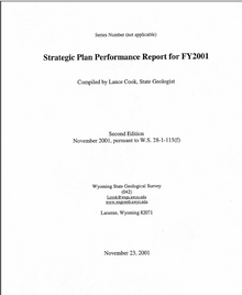 Stategic Plan Performance Report for FY2001 (2001)