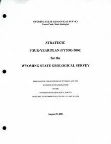 Strategic Four-Year Plan (FY2003–FY2006) for the Wyoming State Geological Survey (2001)