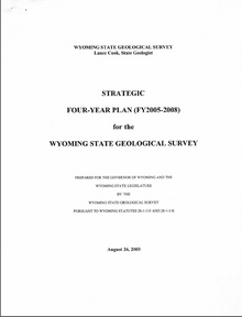 Strategic Four-Year Plan (FY2005–FY2008) for the Wyoming State Geological Survey (2003)