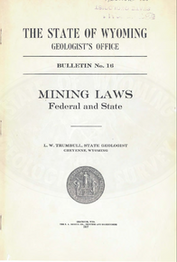 Mining Laws Federal and State (1917)