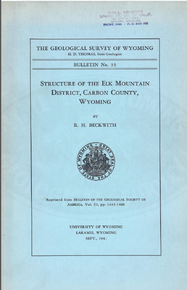 Structure of the Elk Mountain District, Carbon County, Wyoming (1941)
