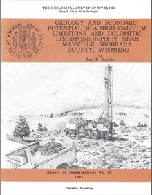 Geology and Economic Potential of a High Calcium Limestone and Dolomitic Limestone Deposit near Manville, Niobrara County, Wyoming (1987)