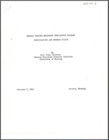 Central Wyoming Phosphate Development Program Possibilities and Present Status (1949)