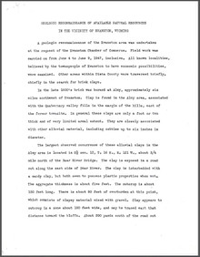 Geologic Reconnaissance of Available Natural Resources in the Vicinity of Evanston, Wyoming (1947)