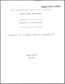 Summary of Wyoming Copper Production (1943)
