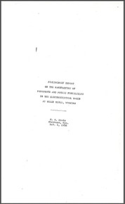 Preliminary Report on the Manufacture of Phosphate and Potash Fertilizers in the Electrochemical Basin at Green River, Wyoming (1938)