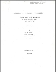 Progress Report of the Sub-Committee on Mineral Resources Other than Coal and Oil (1938)