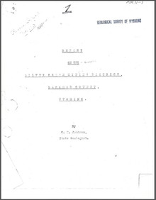 Report on the Silver Crown Mining District, Laramie County, Wyoming (1911)