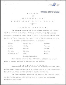 Report on the Strong Mine, Leslie, Albany County, Wyoming (1906)