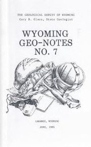 Wyoming Geo-Notes—Number 7 (1985)