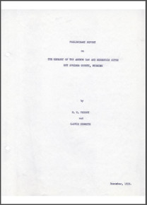 Preliminary report on the geology of the Anchor Dam and reservoir sites, Hot Springs County, Wyoming (1935)