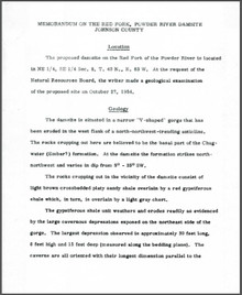 Memorandum on the Red Fork, Powder River Damsite, Johnson County (1955)