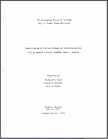Investigation of Venting Methane and Hydrogen Sulfide Gas at Rawhide Village, Campbell County, Wyoming (1987)