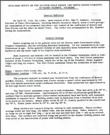 Geologic Notes on the Beaver-Pole Creek and Smith Creek Damsites, Natrona County, Wyoming (1962)