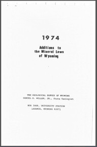 1974 Additions to the Mineral Laws of Wyoming (1974)