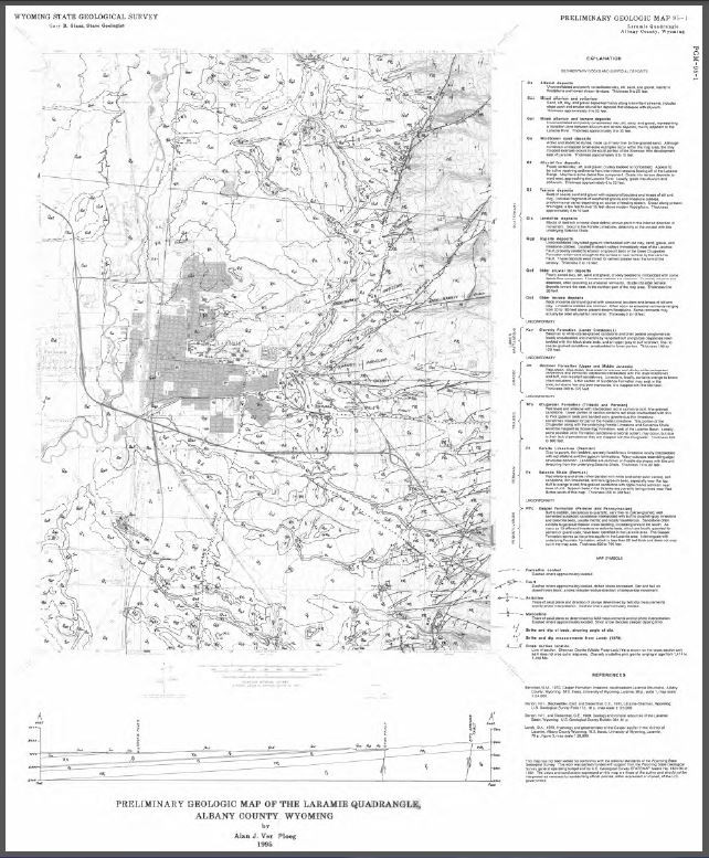 Preliminary Geologic Map Of The Laramie Quadrangle Albany County