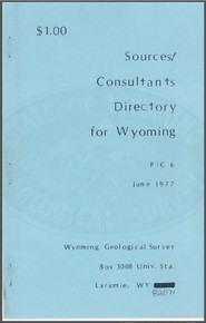 Sources/Consultants Directory for Wyoming (1977)