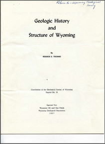 Geologic History and Structure of Wyoming (1957)