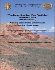 Wind/Bighorn River Basin Water Plan Update Groundwater Study Level I (2008-2011): Available Groundwater Determination (2012)