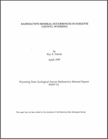 Radioactive Mineral Occurrences in Sublette County, Wyoming (1997)