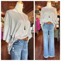 Easy peasy oversized acid washed tee in silver grey