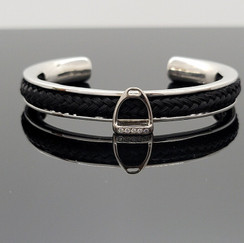 Horsehair cuff in sterling silver