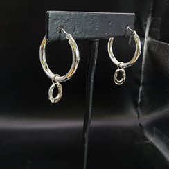 These are 14k gold hoops have a horseshoe dangle. Can be ordered any metal with either stirrup or horseshoe dangle. Note Sterling silver is not has strong as gold.